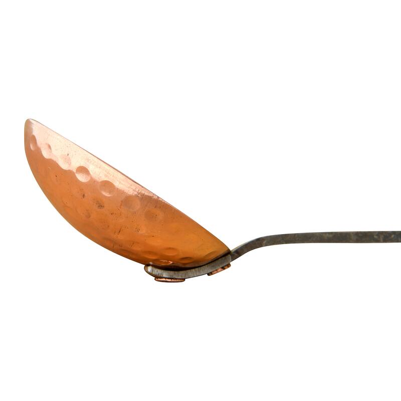 Copper Ladles with Hammer Textured Scoops & Smooth Handles (Set of 4 Sizes in Drawstring Bag)