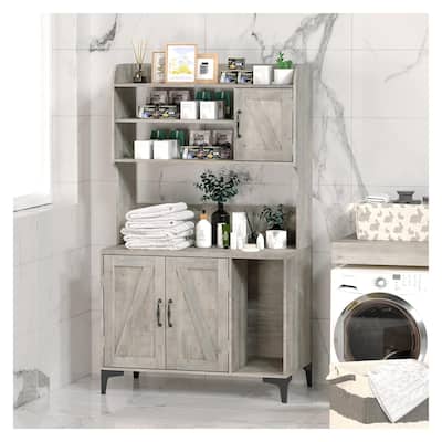 Cat Litter Box Cabinet with Four-Layer Storage Rack