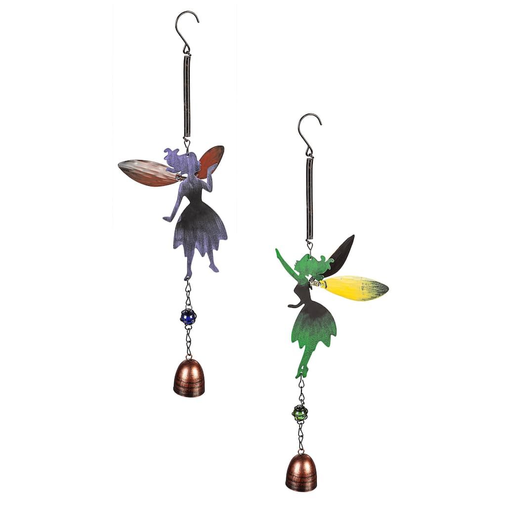 Rustic Metal Fairy Garden Bells, Set of 2