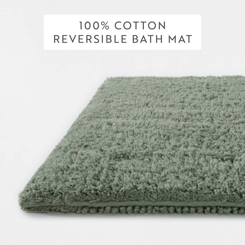 Becky Cameron 100% Cotton Reversible Solid Bath Mat