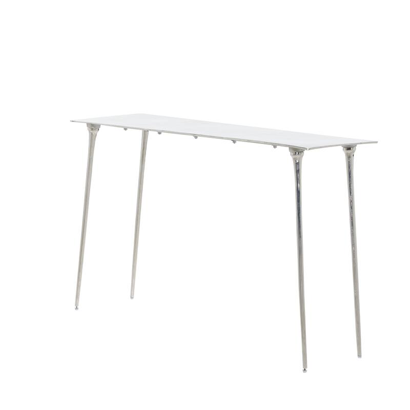 Aluminum Metal Console Table - Silver - Roche River Decor - 15"Wx50"Lx31"H