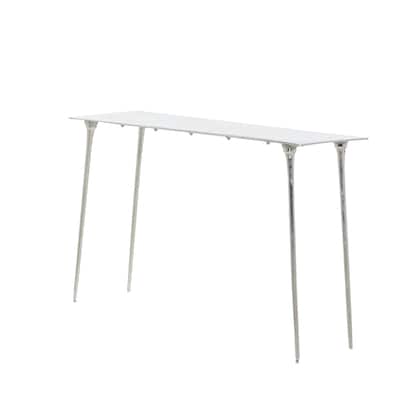 Aluminum Metal Console Table - Silver - Roche River Decor - 15"Wx50"Lx31"H