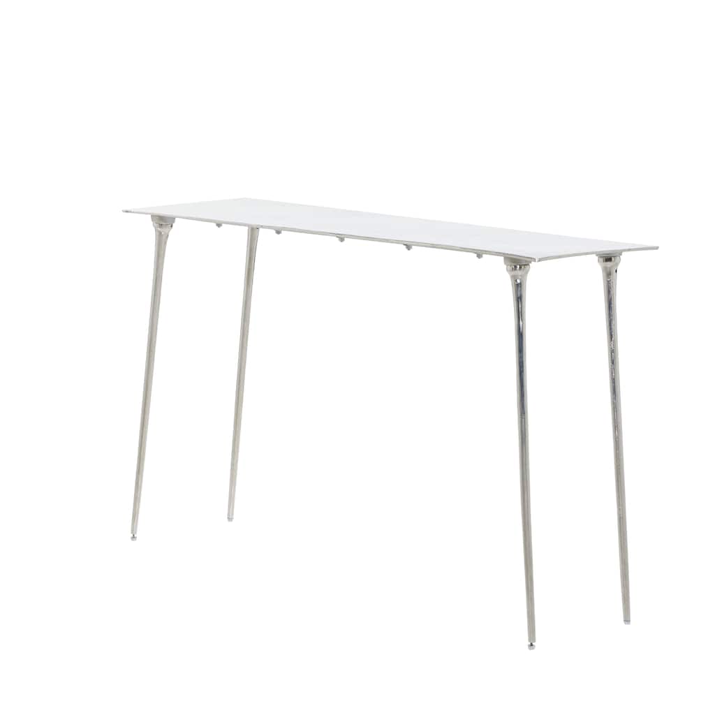 Aluminum Metal Console Table - Silver - Roche River Decor - 15"Wx50"Lx31"H