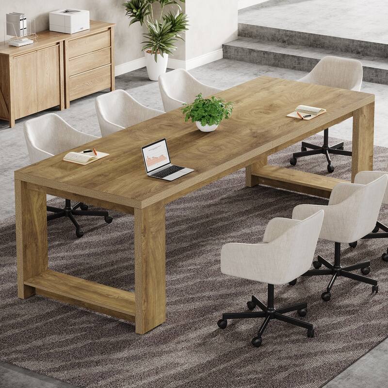 7 ft Conference Table for 6 to 8 People - 86.6" L x 27.6" W x 29.5" H