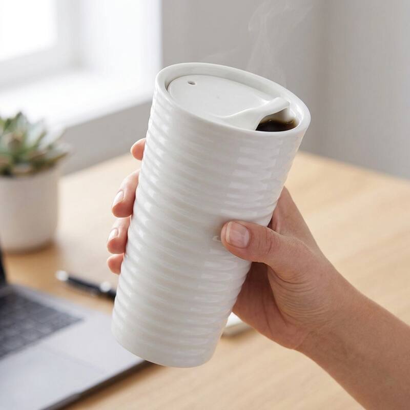 Sophie Conran Portmeirion 12 Ounce White Travel Mug - 12 oz