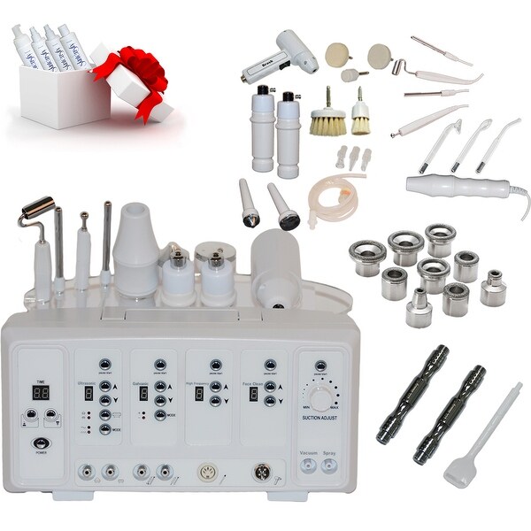 7-in-1 Multifunction Facial Machine: Diamond Microdermabrasion, Exfoliating Rotary Brush, High Frequency, Ultrasonic Cleanser