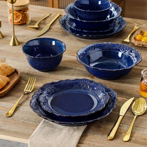 MALACASA GISELLE 16-Piece Stoneware Dinnerware Set, Service for 4