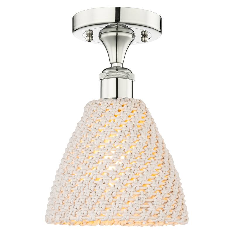 Innovations Lighting Endless Possibilities Edison - Bristol Natural - 1 Light 8" Semi-Flush Mount - Polished Nickel