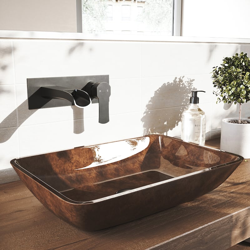 VIGO Cornelius 3" H Single Handle Wall Mount Bathroom Faucet