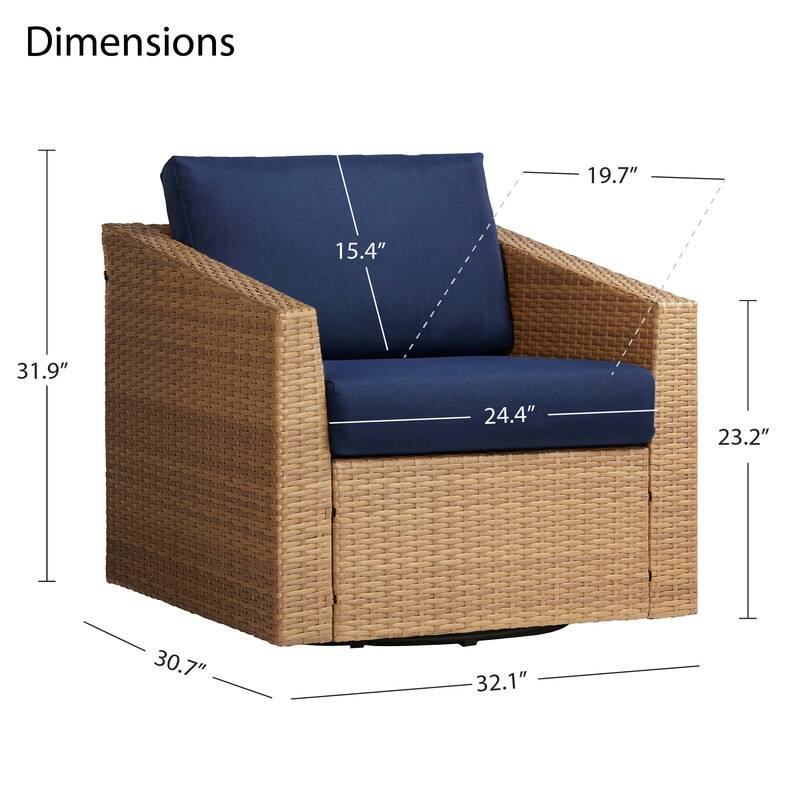 Oakley Outdoor Wicker Patio Furniture Swivel Chair