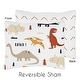 preview thumbnail 3 of 4, Mod Dino Boy Girl 5pc Toddler Comforter Set - Orange Tan Rust Taupe Mustard Yellow Beige Brown Black Modern Dinosaur Boho Arrow