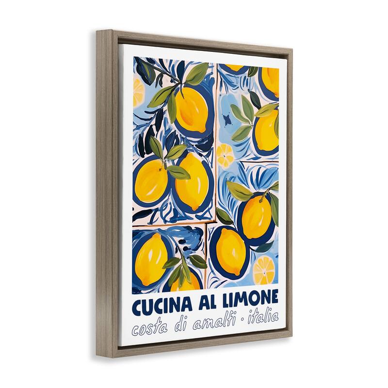Stupell Bright Mediterranean Lemons Framed Floater Canvas Wall Art Design By Lux + Me Designs