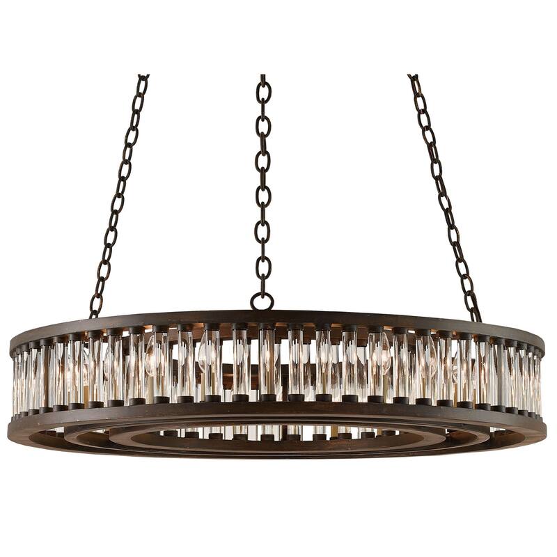 Currey & Company Elixir Chandelier - 8.75"h x 40"dia - 8.75"h x 40"dia - Bronze Verdigris