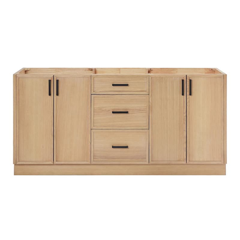 Ariel K72D-BC Kelly 72" Double Free Standing Vanity Cabinet Only - White Oak