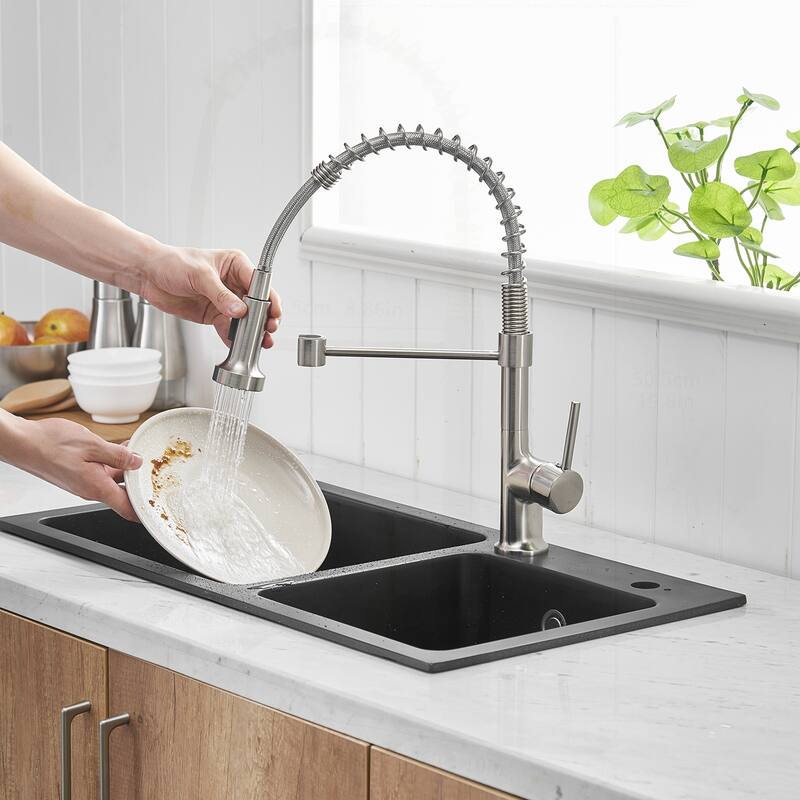 Commercial Kitchen Faucet with Pull Down Sprayer and Single Handle