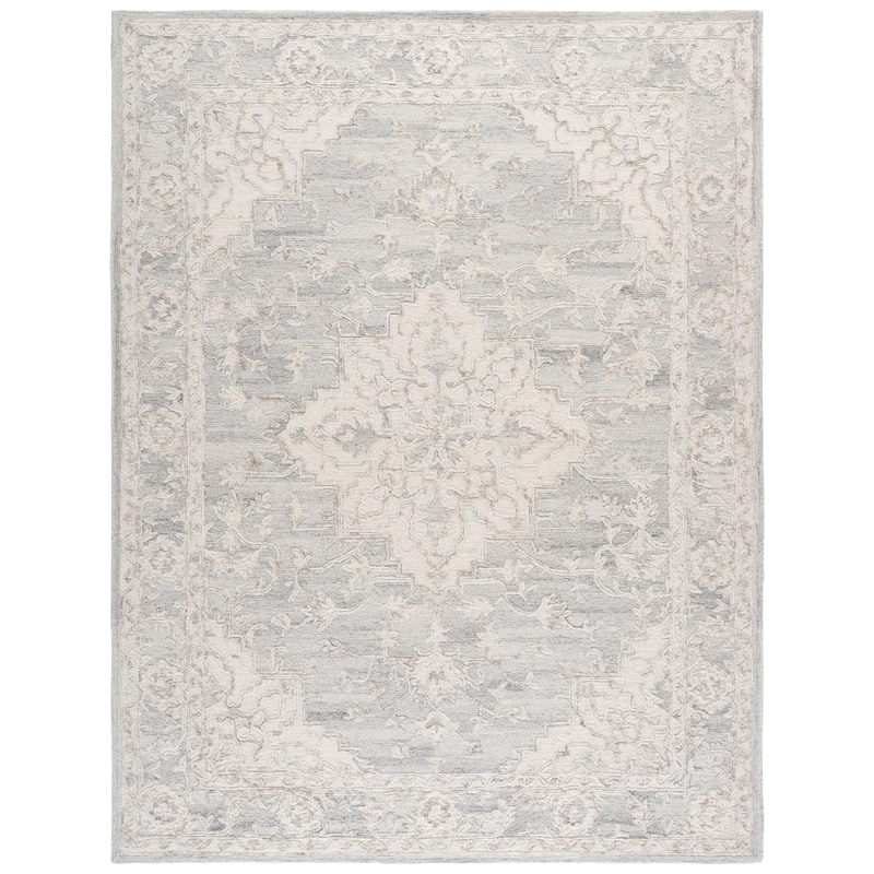 SAFAVIEH Handmade Metro Mirka Wool Rug - 9' x 12' - Light Grey/Ivory