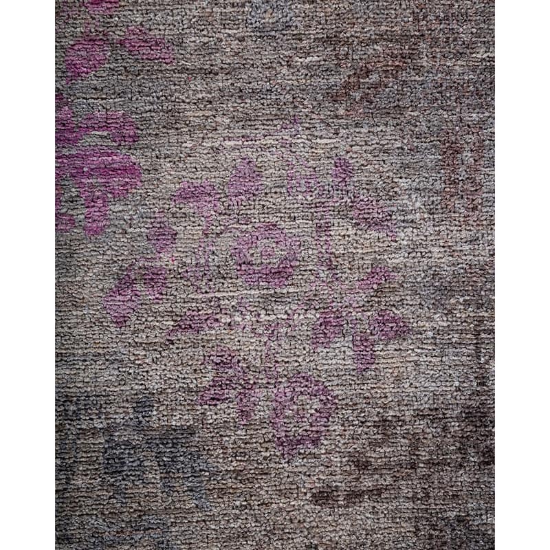 Overton Hand Knotted Wool Vintage Inspired Modern Contemporary Overdyed Gray Area Rug - 9' 1" x 11' 9"