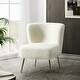 preview thumbnail 10 of 16, Side Chair with Metal Legs, Polyester Fabric Designed Ivory
