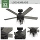 preview thumbnail 5 of 18, Hunter 52" Lochemeade Ceiling Fan with LED Light Kit and Handheld Remote - Modern, Contemporary - Exclusive SureSpeed!