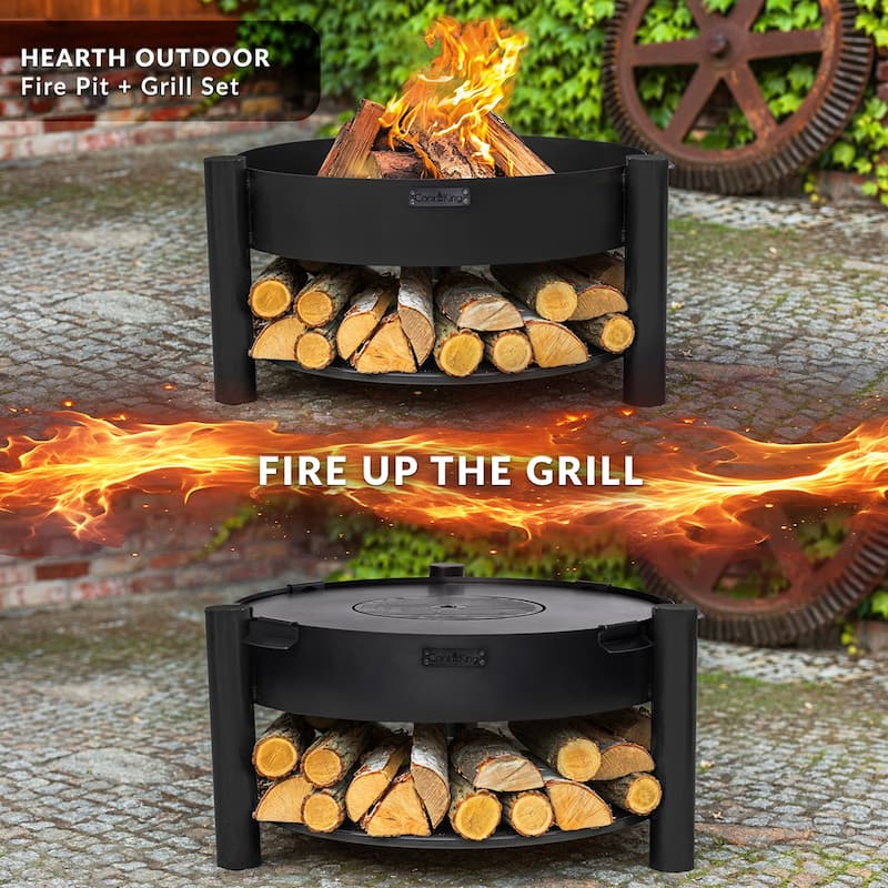 Montana 24" Fire Pit with Grill Plate