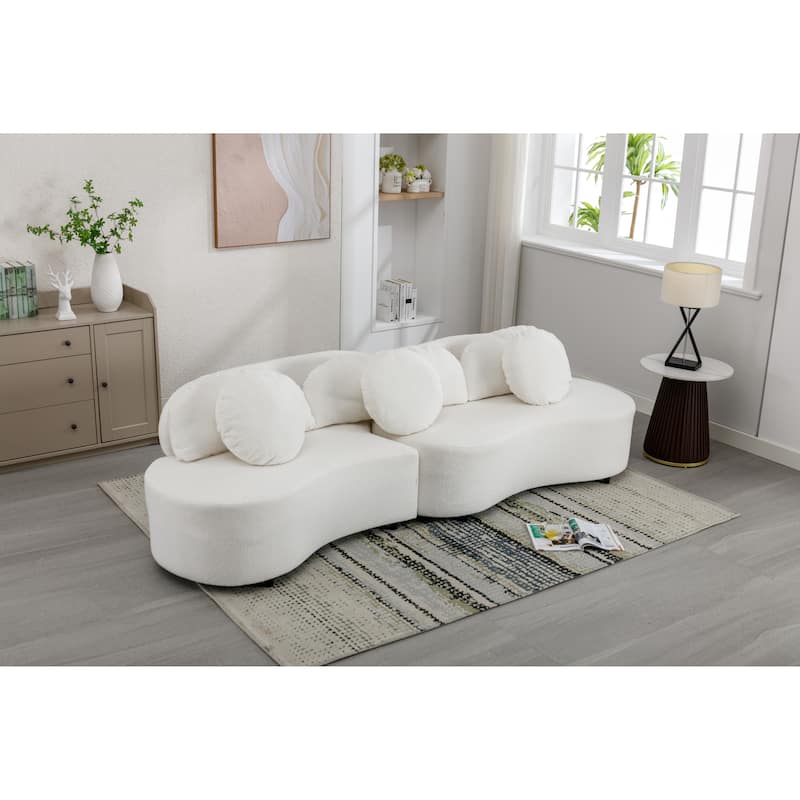 103.9" Modern Living Room Sofa Lamb Velvet Upholstered Couch Furniture for Home