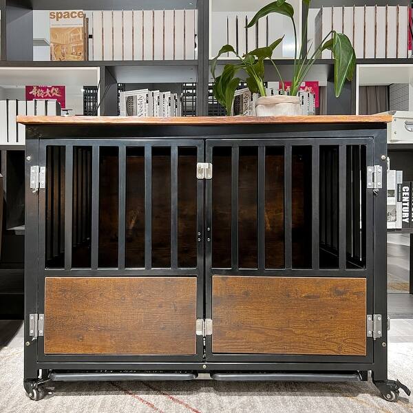 Dog Crate With Door Lock and Double Doors Indoor Use - Bed Bath ... - Apartment-Friendly Dog Crates With Doors