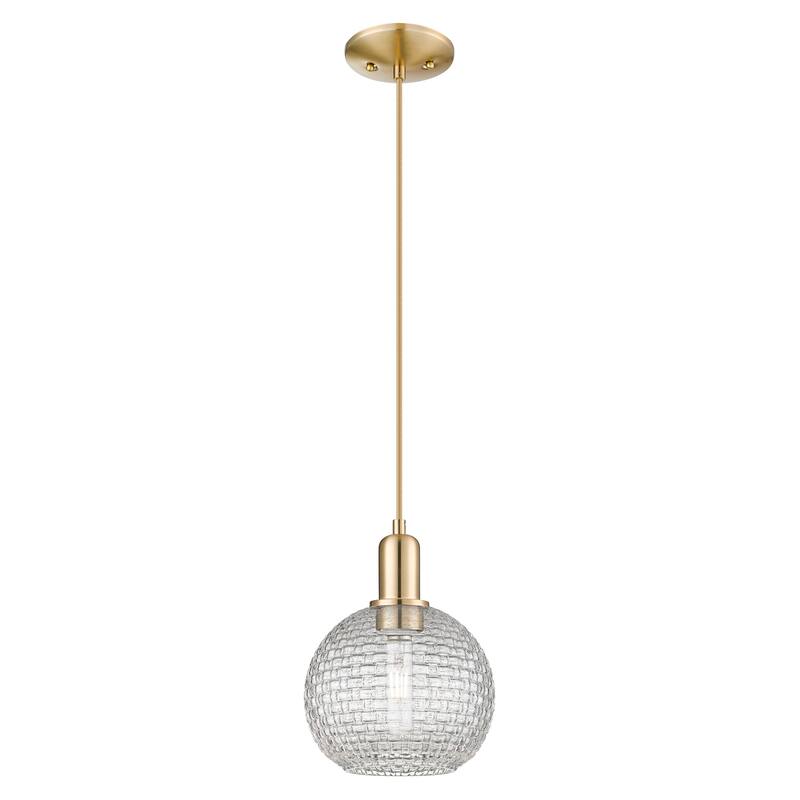 Innovations Lighting Endless Possibilities Arcadia - Athens - 1 Light 8" Basketweave Cord Hung Mini Pendant - Champagne Bronze