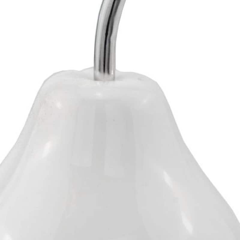 HomeRoots White Jumbo Pear Shaped Aluminum Accent Home Decor - 11' X '16.5' X '11