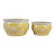 preview thumbnail 46 of 80, Decorative Floral Ceramic Chinoiserie Round Planter - Set of 2