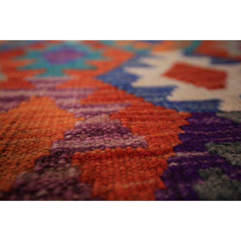 Reversible Kilim Oriental Area Rug Flatweave Home Decor Wool Carpet - 8'9" x 11'4"