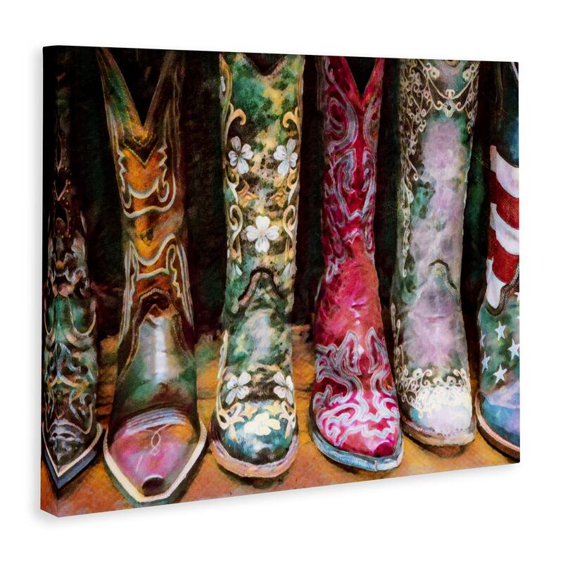 Stupell Cowboy Boots Various Bold Designs Americana Apparel Canvas Wall Art, Design by Graffitee Studios