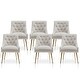 preview thumbnail 5 of 106, SEYNAR Modern Dining Chairs Set of 6, Velvet Accent Chair Tufted Back Armless Chair with Back Pull