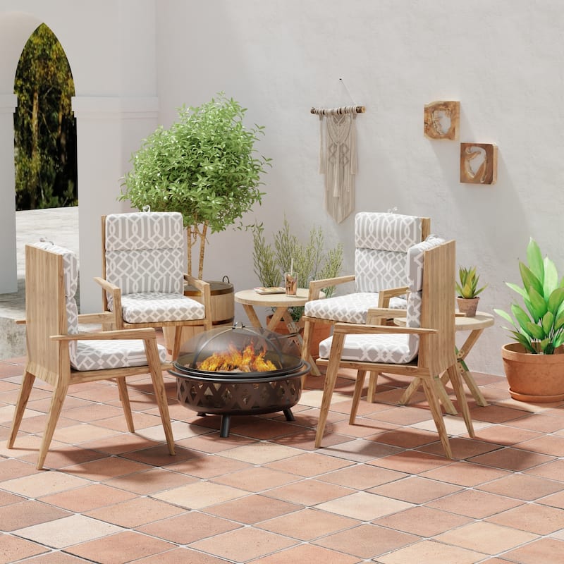 22" x 44" Outdoor Chair Cushion with Ties and Loop - 44'' L x 22'' W x 4'' H - Chauncey Pumice
