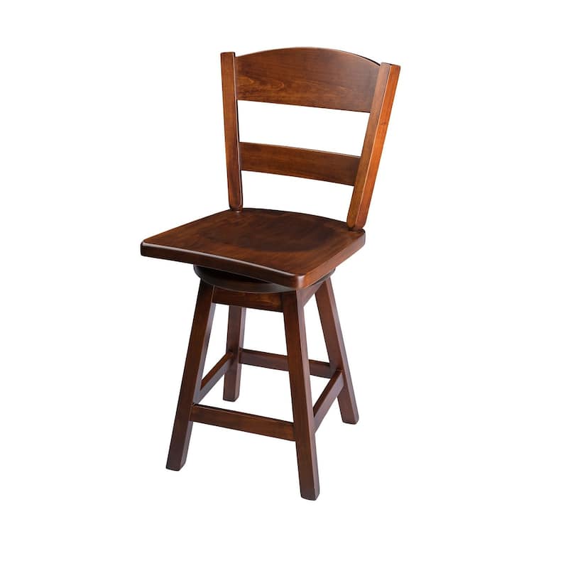 Amish Made Maple Swivel Urban Bar Stool with Classic Back - Rich Tobacco - Bar Height