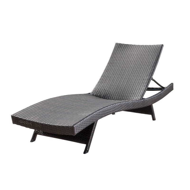 Mach Chaise Lounger, Dark Brown Rattan Wicker Frame, Outdoor, 79 Inch