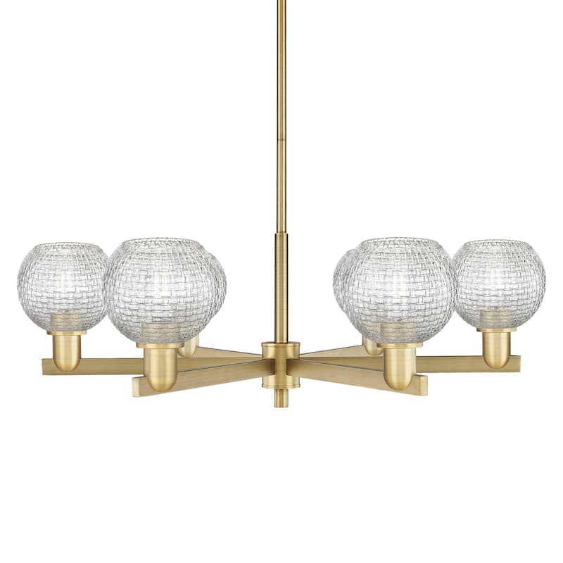Innovations Lighting 716-6CR-11-36 Athens Chandelier Athens 6 Light - Brushed Brass / Clear Basketweave