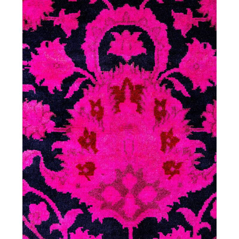 Overdyed One-of-a-Kind Hand-Knotted Area Rug - Pink - 2' 6" x 12' 8"