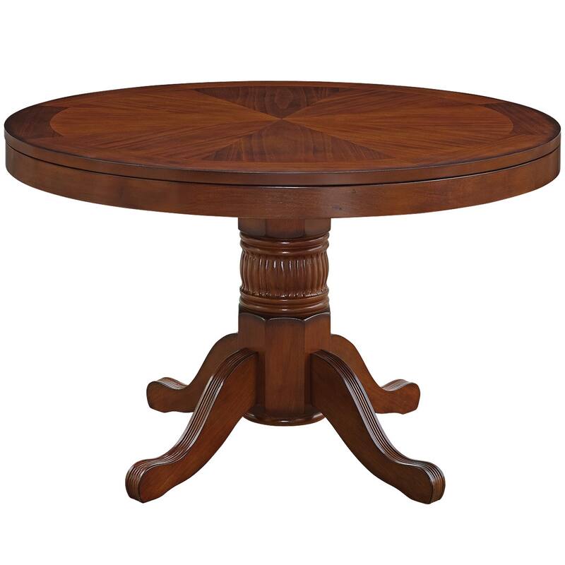 Two-in-one 48 Inch Poker and Game Table With Padded Vinyl Poker Surface By RAM Game Room - 48 INCH
