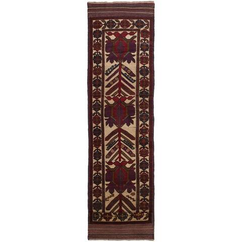 ECARPETGALLERY Hand-knotted Tajik Caucasian Red Wool Rug - 2'6 x 12'2