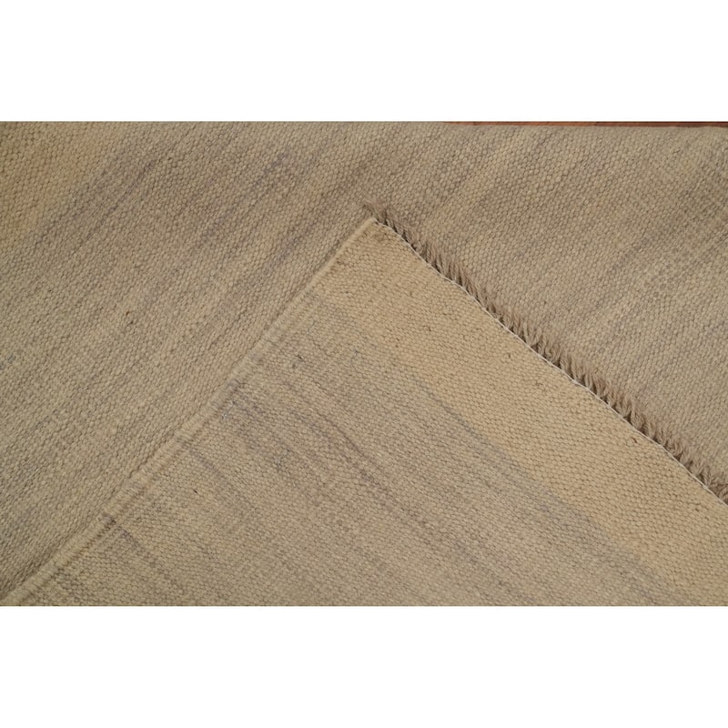 Hand Woven Oriental 100% Wool Carpet Southwestern Modern Beige & Ivories Kilim Area Rug - 8' 1'' X 5' 0''