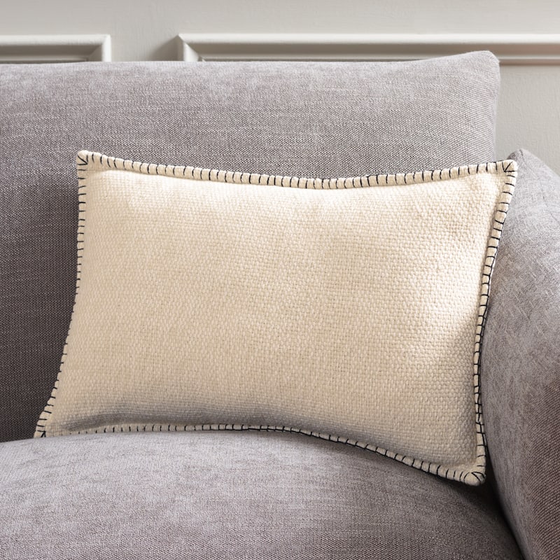 SAFAVIEH Home Rhea Decorative Pillow - Cream/Black - 12x20-inch Rectangle