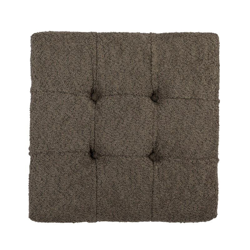 Art Deco Tufted Velvet Upholstered Stool with Stainless Steel Legs - 17.8"L x 17.8"W x 18.5"H