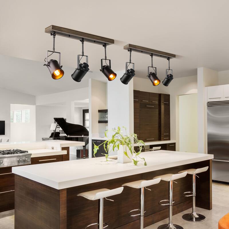 The Gray Barn Modern Farmhouse 3-Light Black Tracking Kit Spotlights - 24.8" x 4.7" x 15.3"