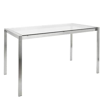 Fuji Contemporary Stainless Steel Dining Table - N/A