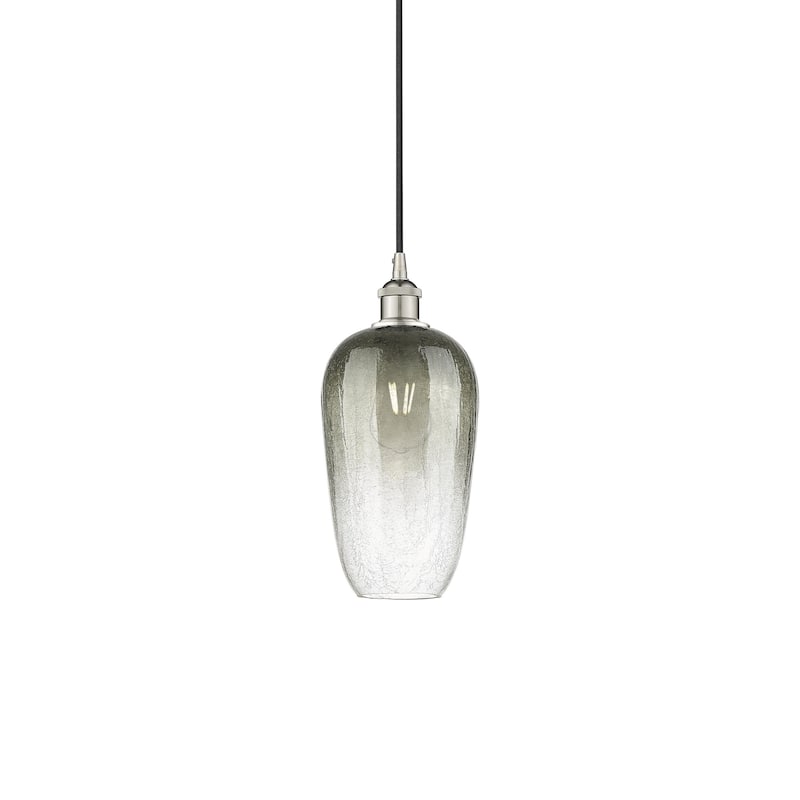 Innovations Lighting 616-1P-15-7 Brookhaven Flute Pendant Brookhaven - Polished Nickel / Slate