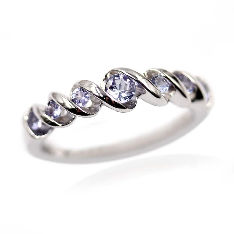 925 Sterling Silver Eternity Tanzanite Ring