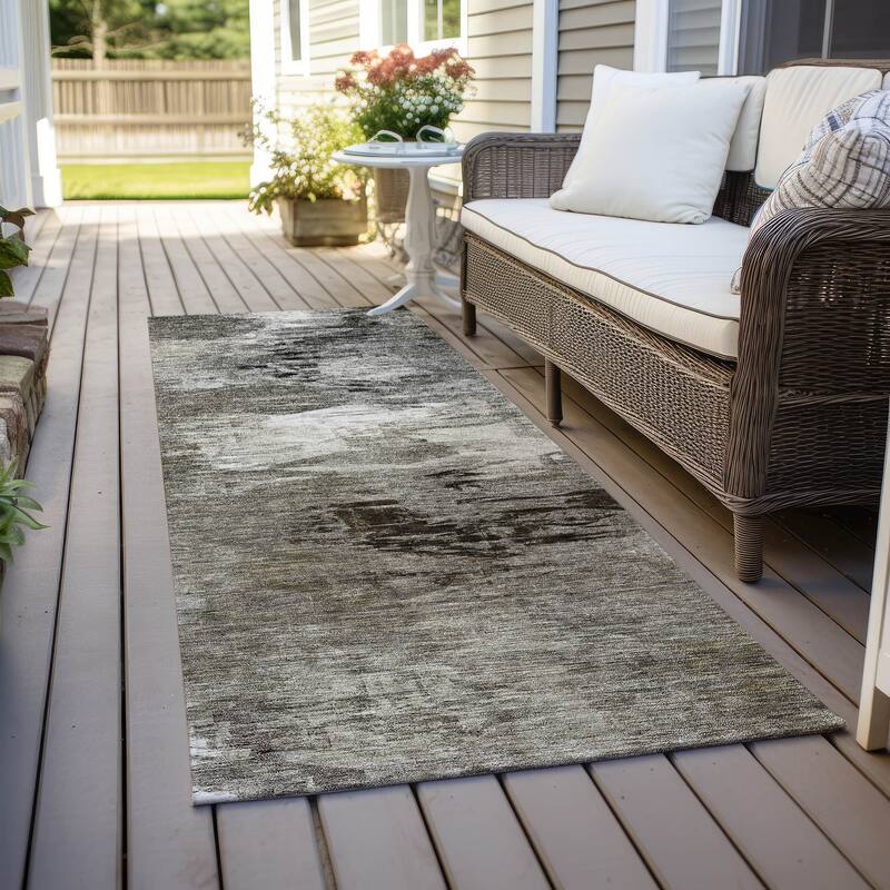 Machine Washable Indoor/ Outdoor Chantille Modern Ombre Rug