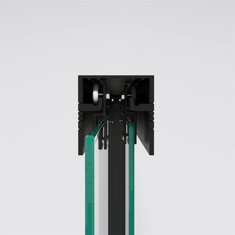 Half Frameless Double Sliding Glass Shower Door, 1/4 inch Tempered Glass