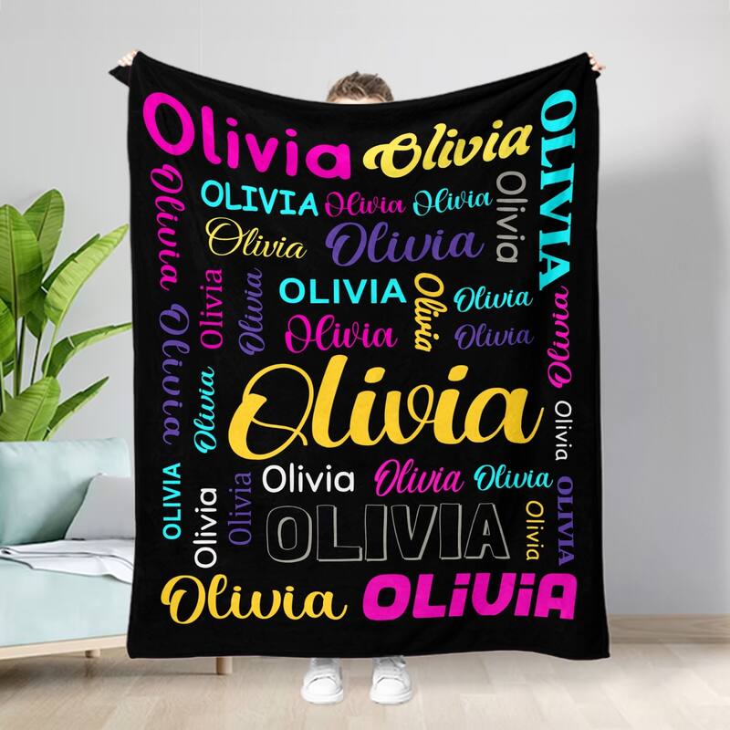 Personalized Blankets and Throws Custom Blanket with Name Customized Flannel Blanket for Kids - 50"x60" - IMG 9