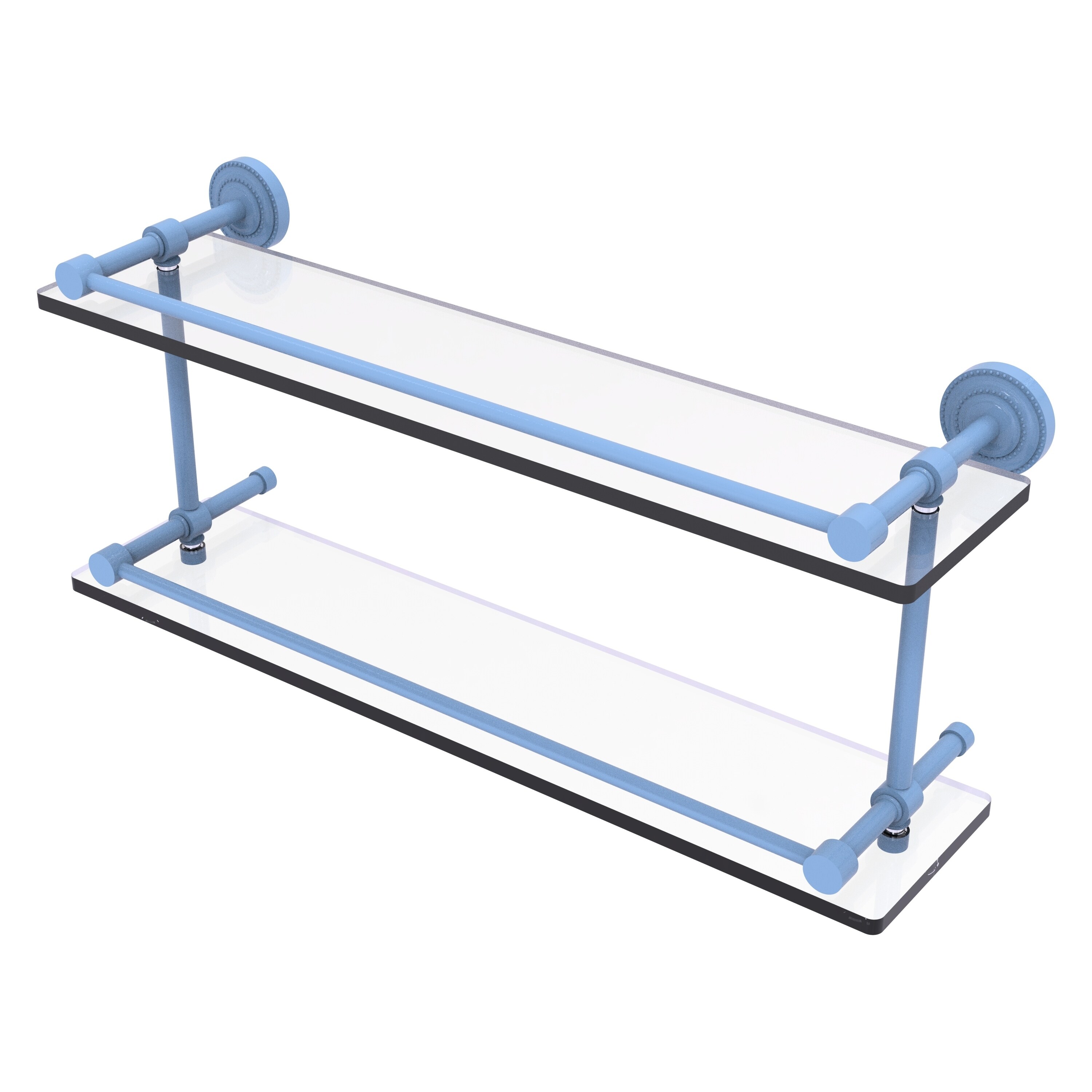 Allied Brass Dottingham 16 Inch Double Glass Shelf with Gallery Rail